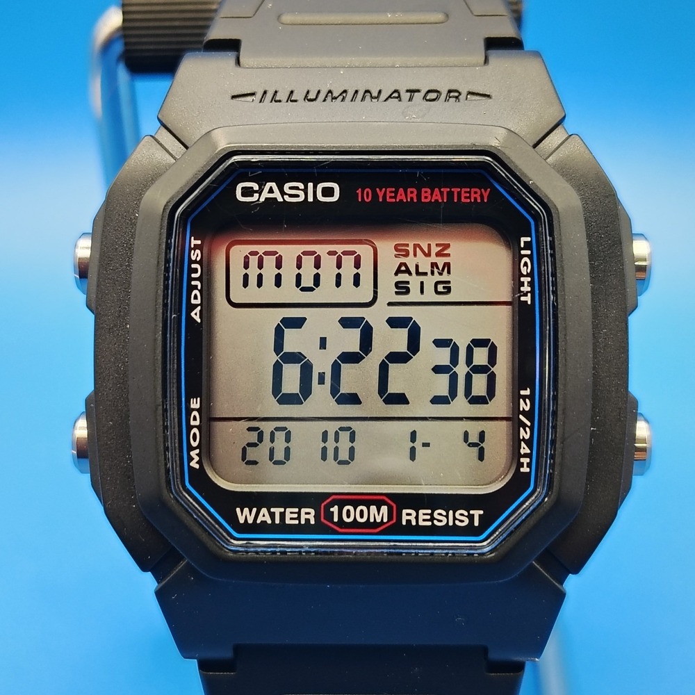 Vintage 2011 Casio W-800H-1AV Mod 3240 Mens Digital Quartz Sports Watch Restored